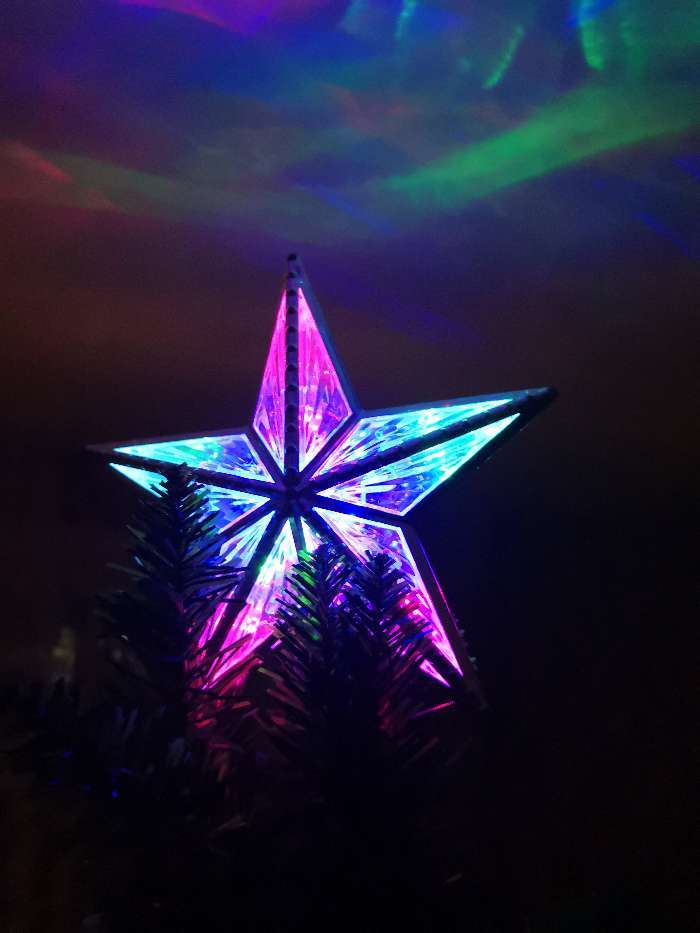 Фотография покупателя товара Светодиодная верхушка на ёлку «Звезда серебристая» 16 см, 10 LED, провод 2 метра, 220 В, свечение мульти - Фото 16