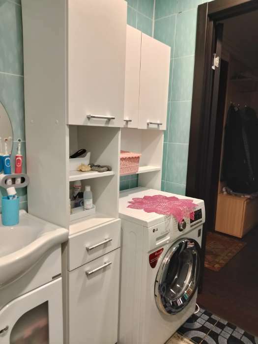 Фотография покупателя товара Пенал для ванной комнаты, белый, 33 х 33 х 185 см - Фото 2