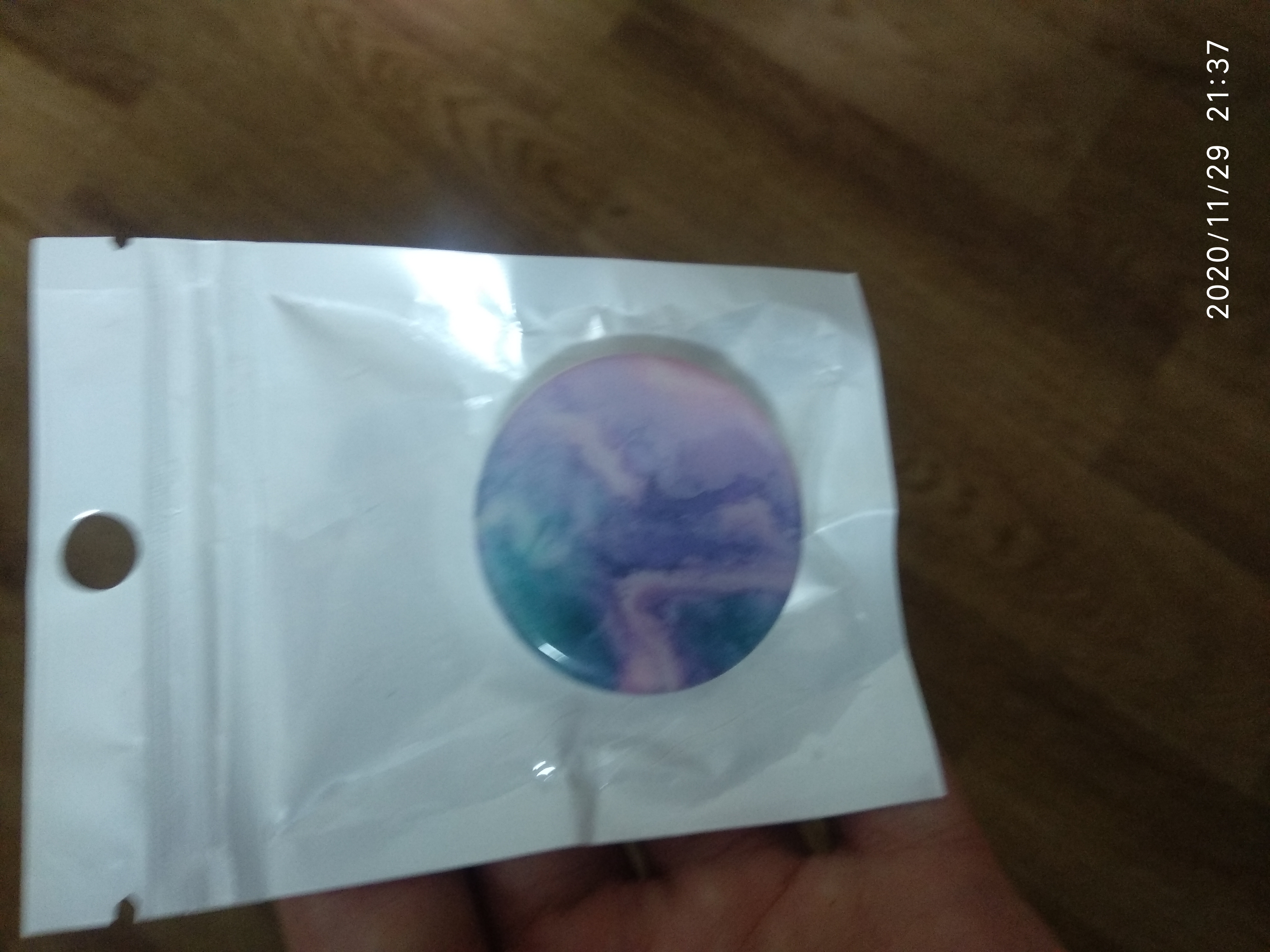 Фотография покупателя товара Попсокет с эпоксидом «Мрамор», 4 × 4 см - Фото 3