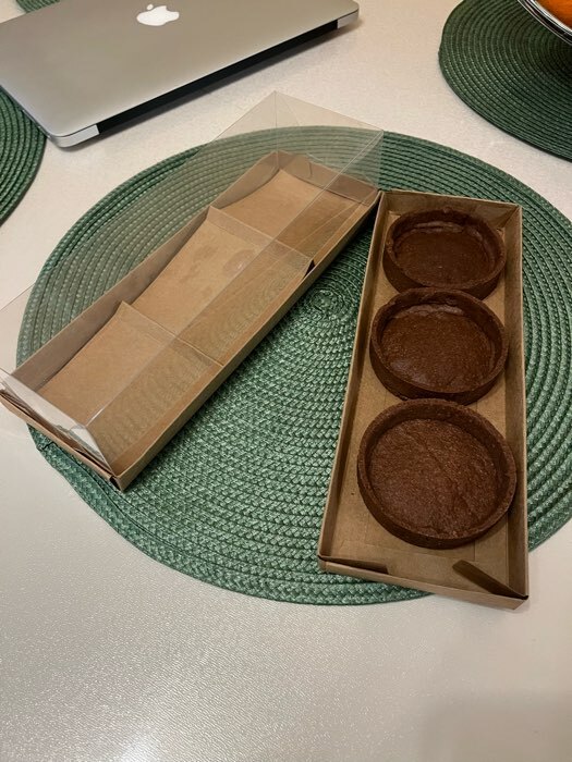 Фотография покупателя товара Коробка для муссовых пирожных 3 штуки, 26x8,5x6 Крафт - Фото 3