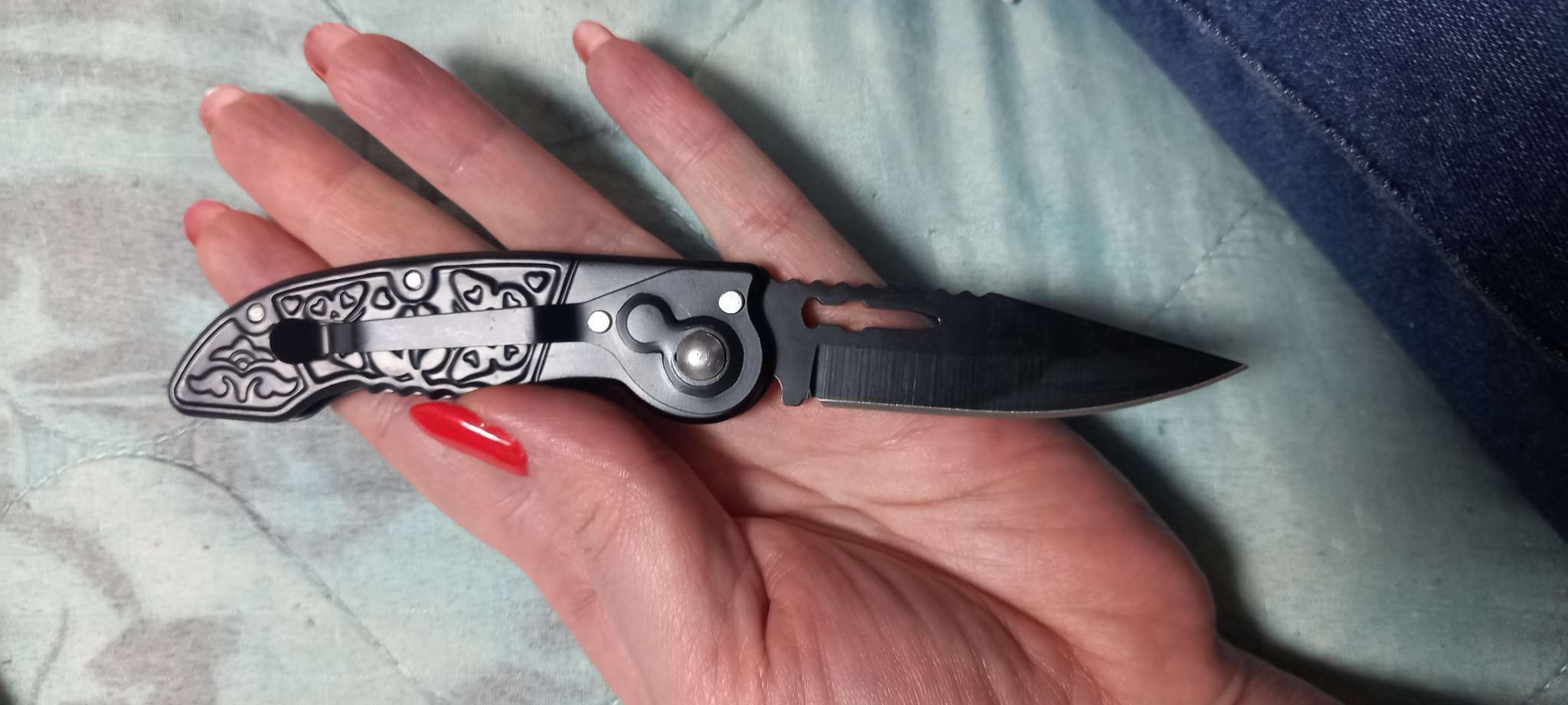 Фотография покупателя товара Нож складной "Пиранья" 16см, клинок 68мм/1,2мм - Фото 2