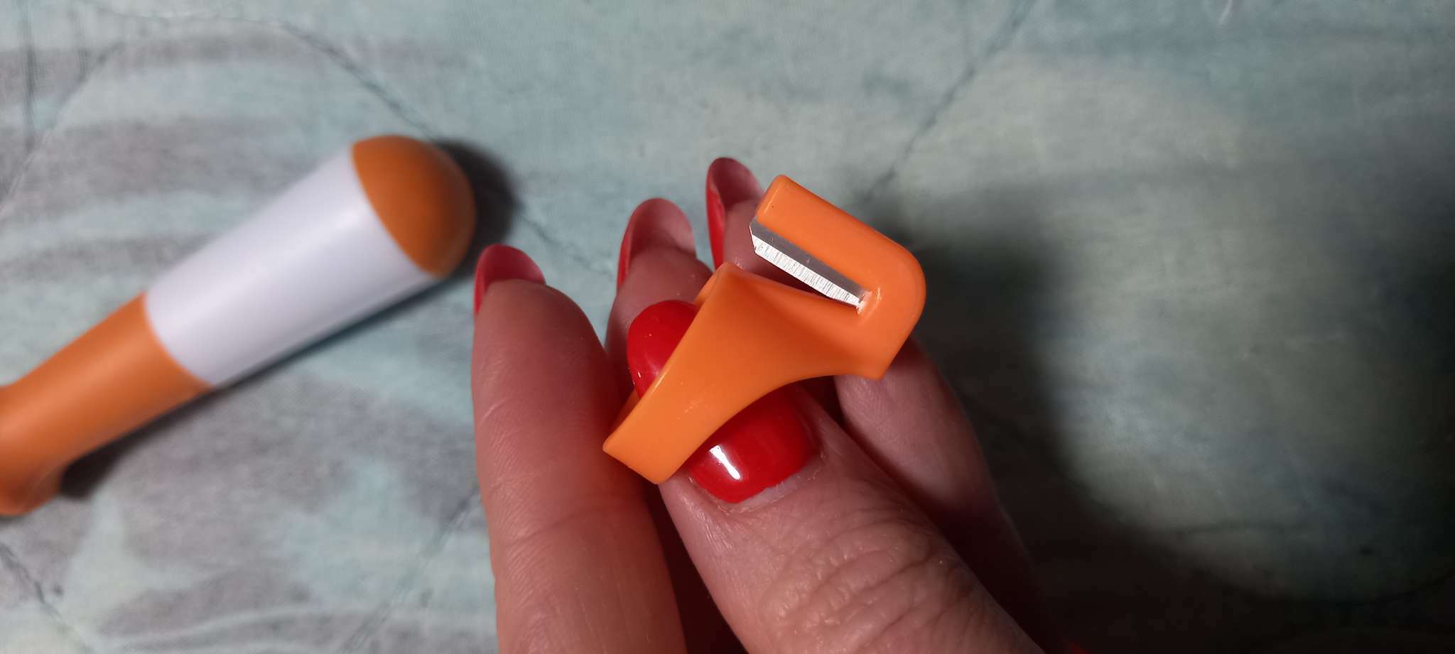 Фотография покупателя товара Набор инструментов для шитья, 3 предмета, цвет оранжевый - Фото 5