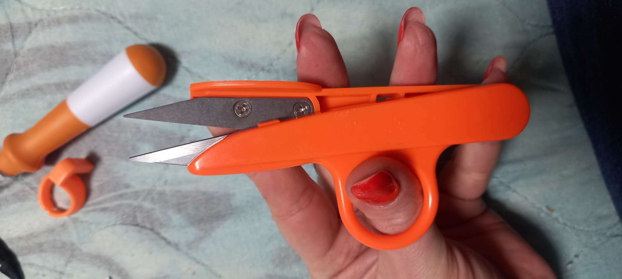 Фотография покупателя товара Набор инструментов для шитья, 3 предмета, цвет оранжевый - Фото 1