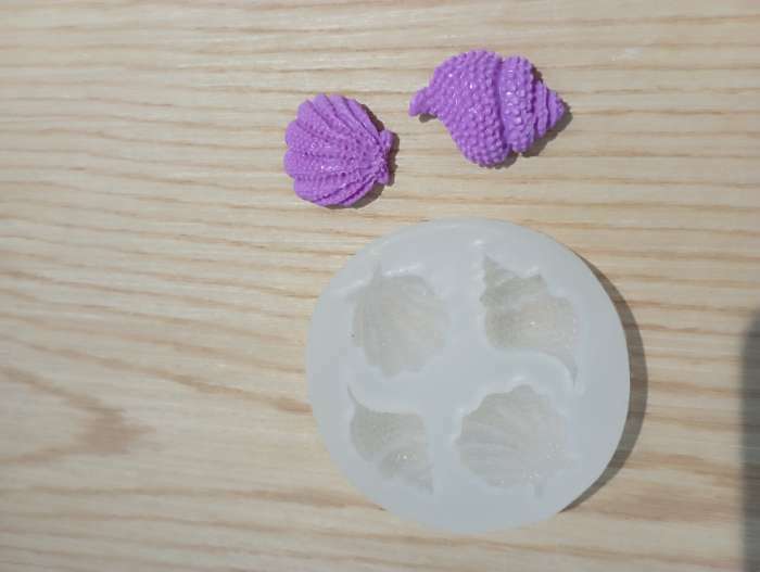 Фотография покупателя товара Молд силикон "Морские ракушки" 4 предмета 1,2х7х7 см - Фото 2