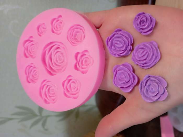 Фотография покупателя товара Молд Доляна «Круговорот роз», силикон, d=8 см, цвет МИКС - Фото 1