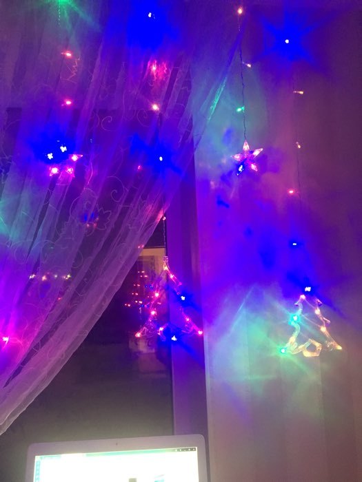 Фотография покупателя товара Гирлянда «Бахрома» 2.4 × 0.9 м с насадками «Звёзды», IP20, прозрачная нить, 138 LED, свечение синее, 8 режимов, 220 В - Фото 39