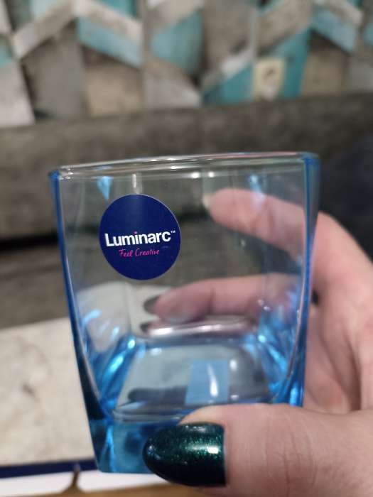 Фотография покупателя товара Стакан стеклянный низкий Luminarc STERLING, 300 мл, цвет голубой - Фото 1
