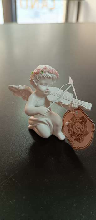 Фотография покупателя товара Сувенир полистоун "Белоснежный ангел со скрипкой" 7х5,5х8 см - Фото 1