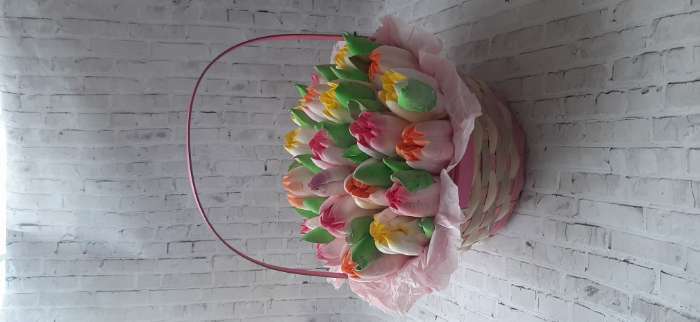 Фотография покупателя товара Корзина плетеная, бамбук, 21х21х10/24 см, розовая