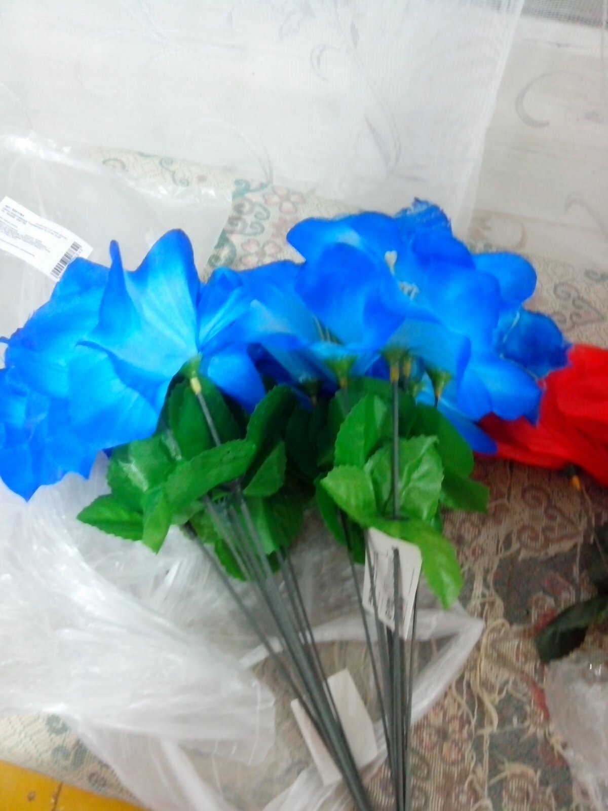 Фотография покупателя товара Цветы искусственные "Гиппеаструм" d-12 см h-23 см, голубой