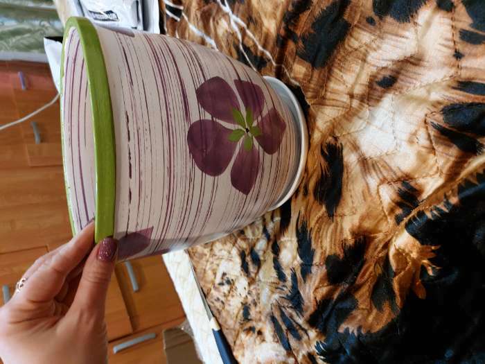 Фотография покупателя товара Горшок цветочный "Поляна" с поддоном 5л - Фото 2