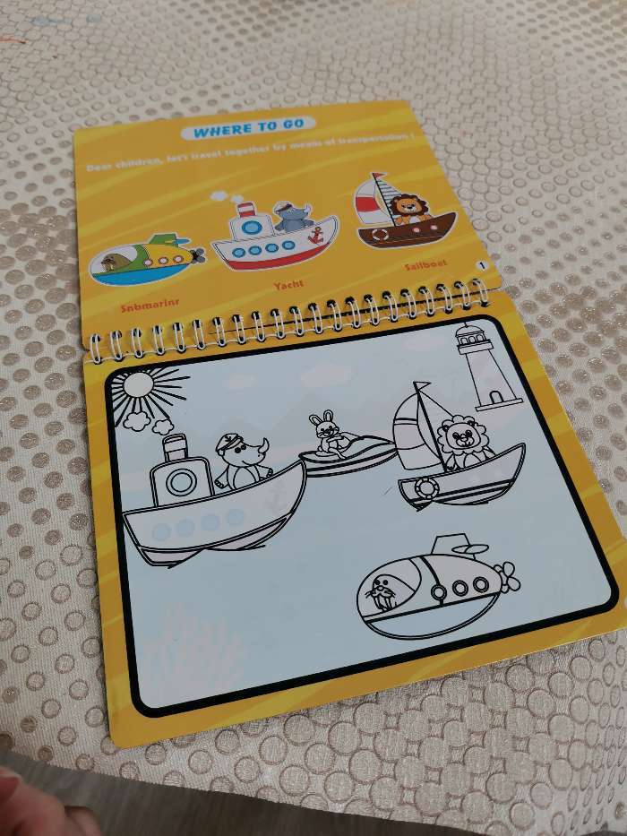 Фотография покупателя товара Книжка для рисования водой «Рисуем транспорт» с маркером - Фото 4