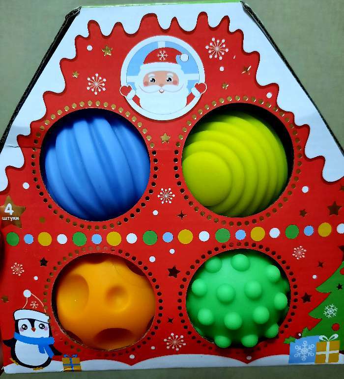 Фотография покупателя товара Подарочный набор резиновых игрушек «Новогодний домик», 4 шт., новогодняя подарочная упаковка, Крошка Я