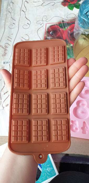 Фотография покупателя товара Форма для шоколада Доляна «Плитка», силикон, 21×11 см, 12 ячеек (2,7×3,9 см), цвет коричневый - Фото 67