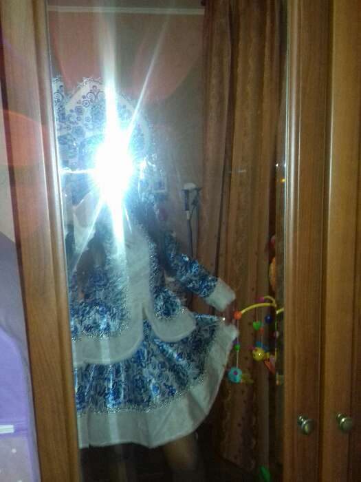 Фотография покупателя товара Карнавальный костюм «Снегурочка», голубые узоры, размер 46, рост 170 см