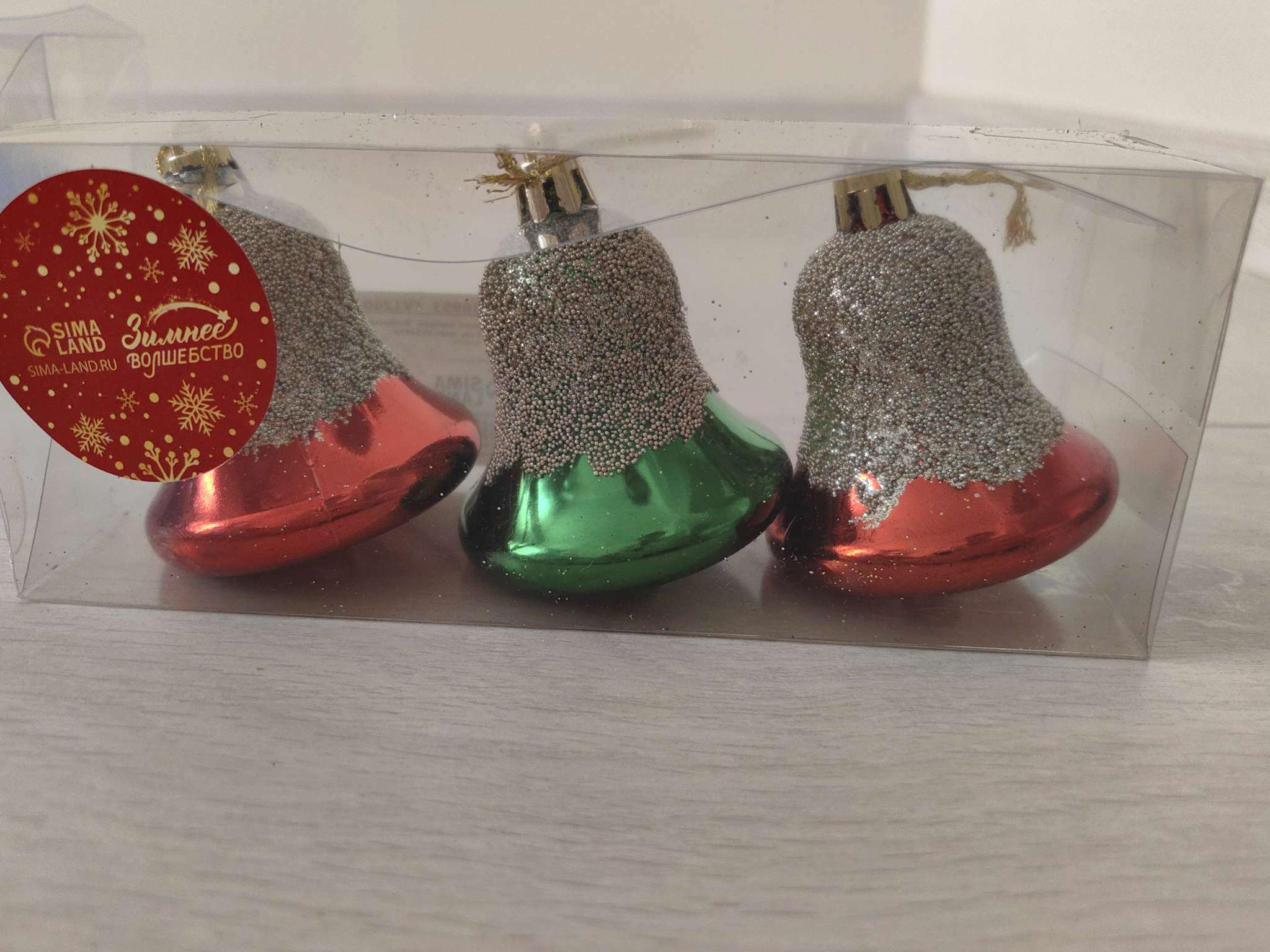 Фотография покупателя товара Ёлочные игрушки 3 шт. «Зимнее волшебство. Вечерний звон» пластик, 6.5×5.5 см, МИКС - Фото 1
