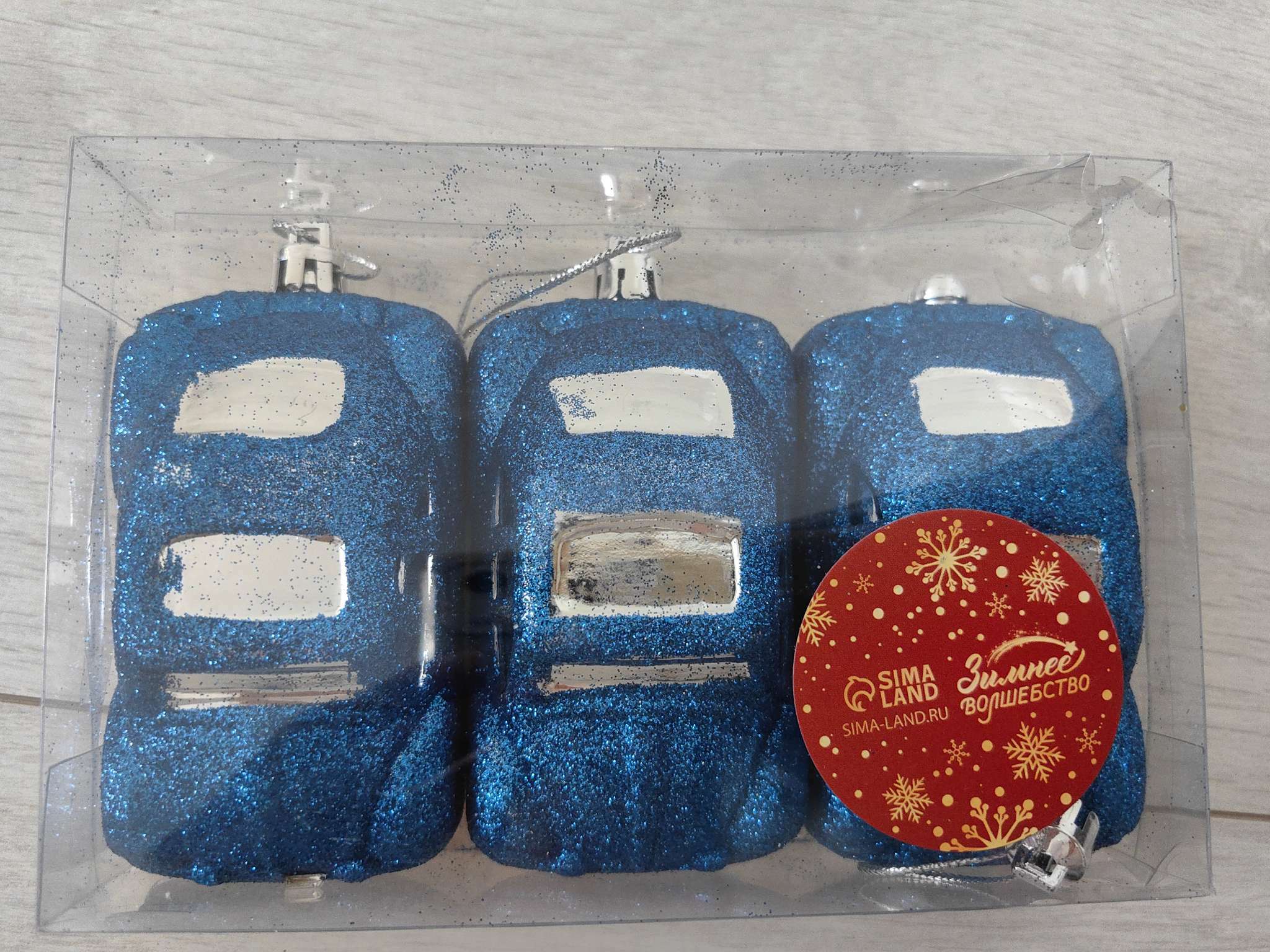 Фотография покупателя товара Набор украшений пластик 3 шт "Машинки" 9х3,5 см, синий