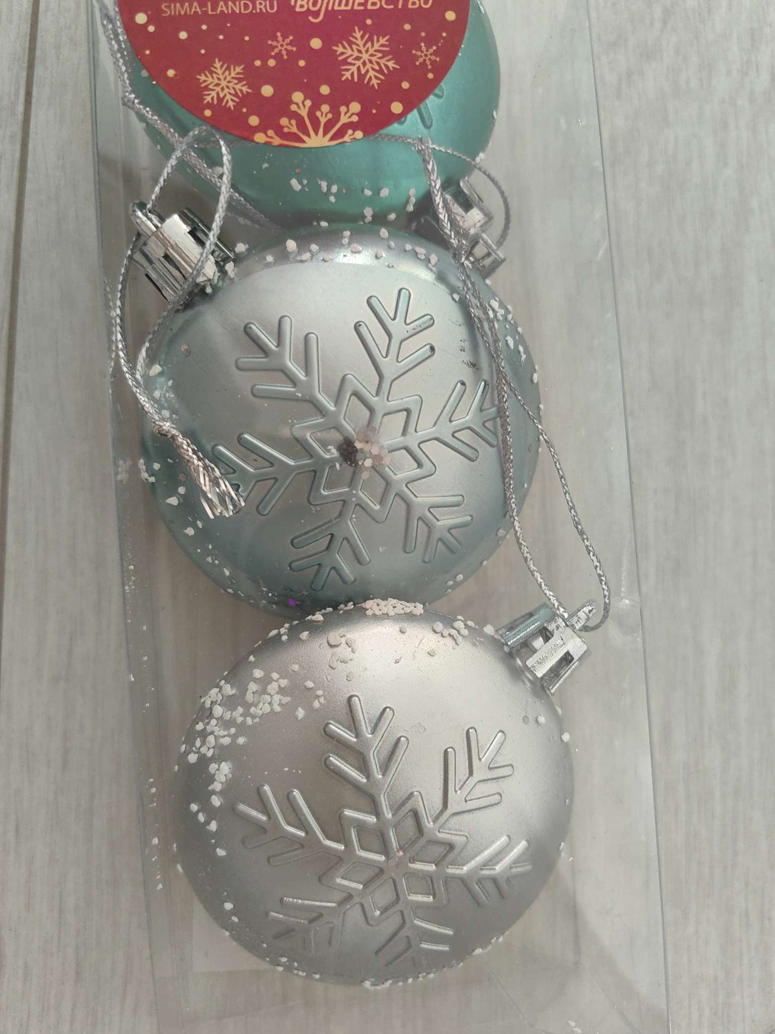 Фотография покупателя товара Украшение ёлочное "Снежинка медальон" (набор 3 шт) мороз, 5,5 см, микс