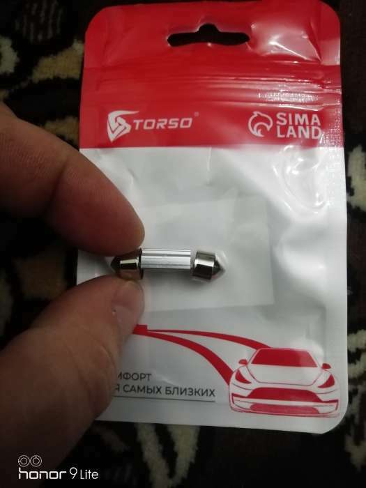 Фотография покупателя товара Автолампа светодиодная C5W TORSO, 12 В, 12 SMD, 31 мм, белый свет - Фото 2