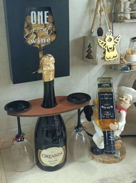 Фотография покупателя товара Подставка для вина и двух бокалов, 10×22×1 см - Фото 4