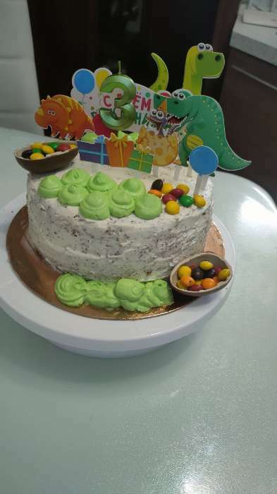 Фотография покупателя товара Украшение для торта «С днём рождения. Динозавры» - Фото 2