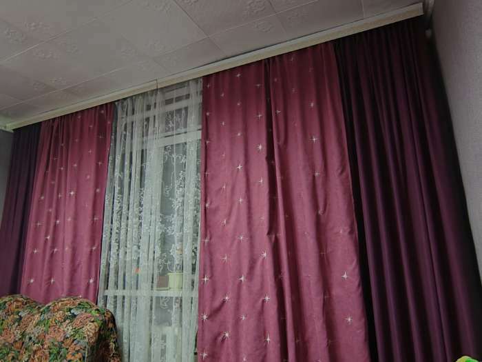 Фотография покупателя товара Комплект штор «Ким», размер 200 х 270 см - 2 шт, бирюзовый - Фото 1