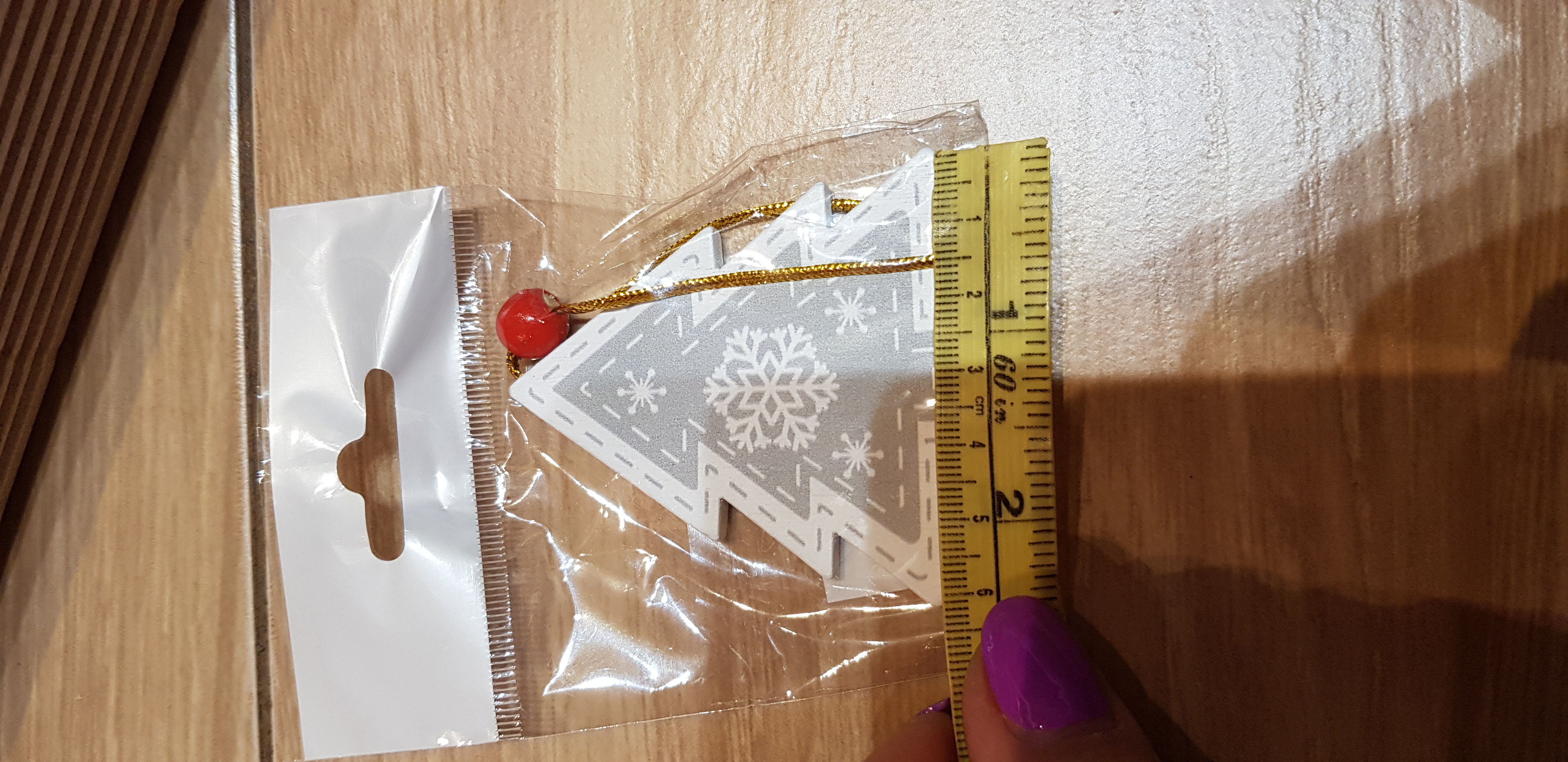 Фотография покупателя товара Подвеска новогодняя «Морозная ель», золотая нить, МИКС, односторонняя