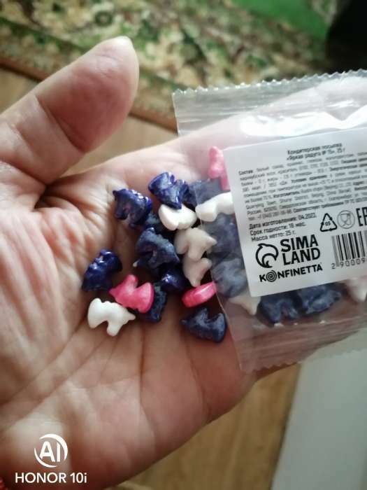 Фотография покупателя товара Посыпка кондитерская фигурная «Единороги»: розовая, белая, фиолетовая, 25 г. - Фото 1