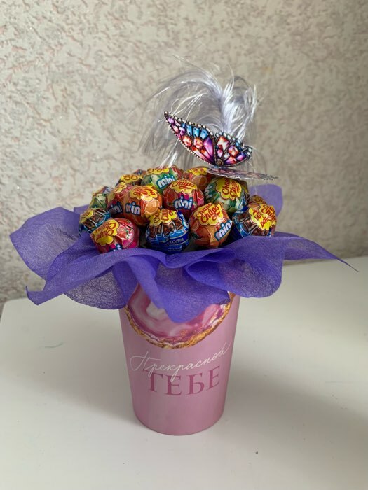 Фотография покупателя товара Стакан для цветов «Флюид», розовый, 350 мл - Фото 2