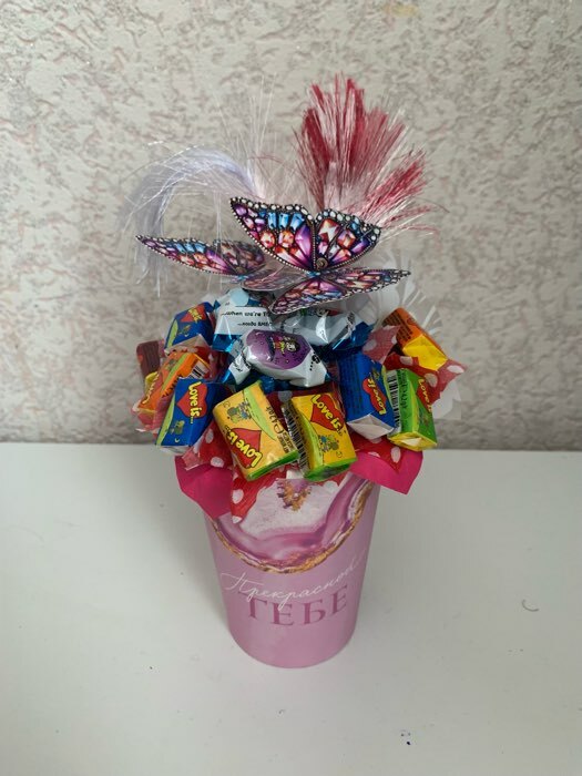 Фотография покупателя товара Стакан для цветов «Флюид», розовый, 350 мл - Фото 1