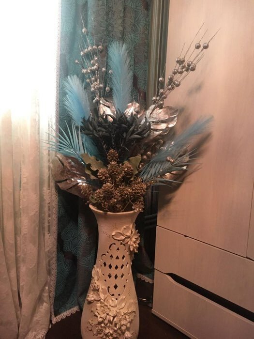 Фотография покупателя товара Искусственное растение «Монстера», высота 76 см, цвет серебристый - Фото 1