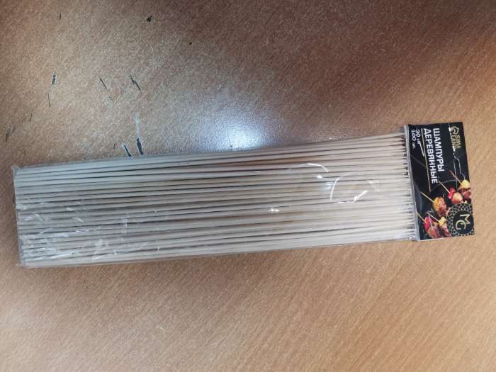 Фотография покупателя товара Шампур деревянный Magistro, 30×0.3 см, 100 шт., берёза - Фото 3