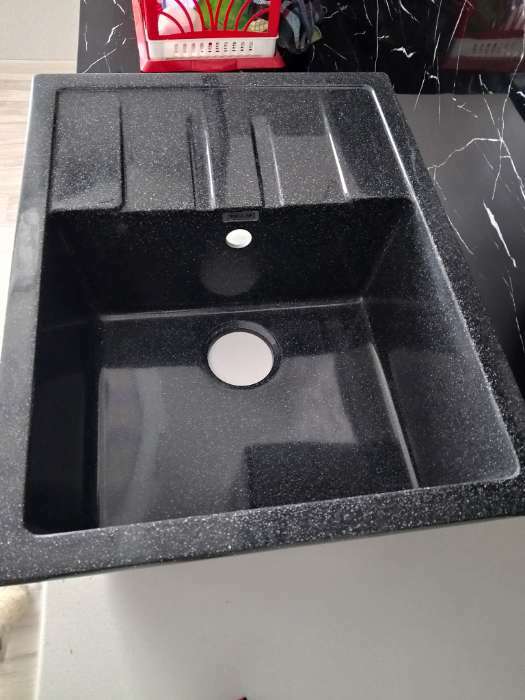 Фотография покупателя товара Мойка кухонная из камня MARRBAXX Катрин Z151Q4, 645х505х218 мм, черная