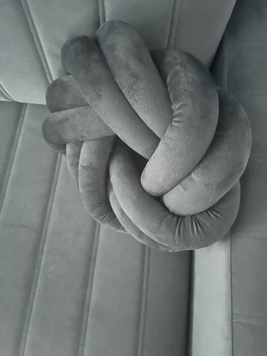 Фотография покупателя товара Подушка-узел «Этель», d=33см, цвет серый, велюр - Фото 1