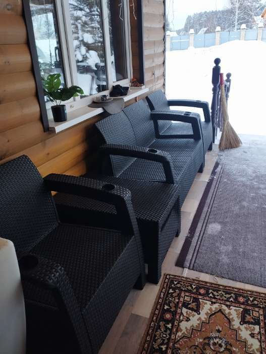 Фотография покупателя товара Набор садовой мебели: диван двухместный, два кресла, стол, мокко - Фото 2