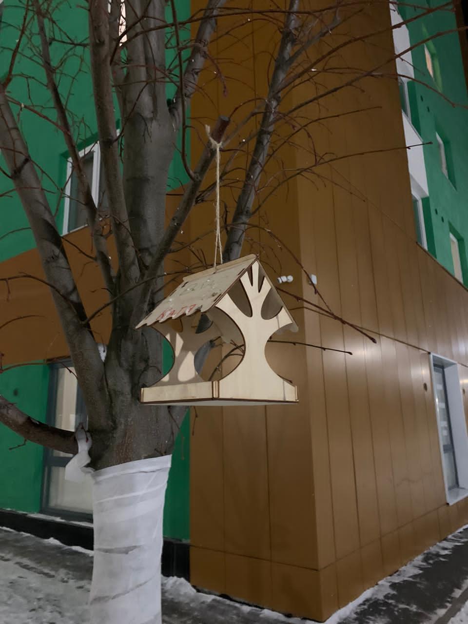 Фотография покупателя товара Деревянная кормушка-конструктор для птиц «Дерево» своими руками, 14.5 × 14.5 × 18 см, Greengo