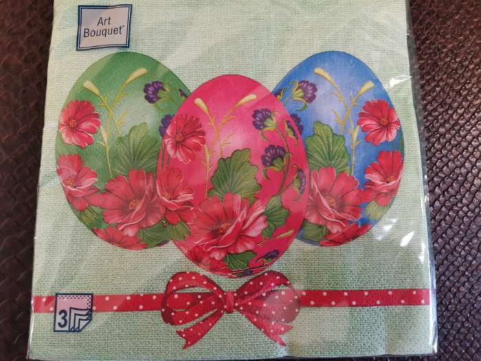 Фотография покупателя товара Салфетки бумажные Art Bouquet "Пасхальная открытка", 3 слоя, 20 листов, 33*33
