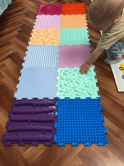 Фотография покупателя товара Модульный массажный коврик ОРТОДОН, набор №2 «Малыш» пастельные цвета - Фото 3