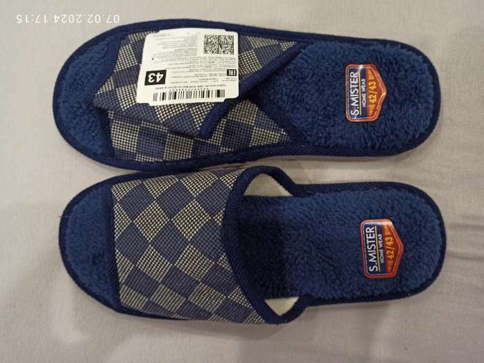 Фотография покупателя товара Тапочки мужские домашние Smile of Mister, размер 40-41, синие - Фото 1