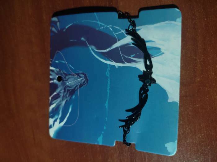 Фотография покупателя товара Браслет «Звезда дракона», цвет синий в чёрном металле, 7 см - Фото 1