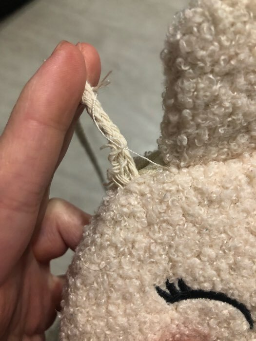 Фотография покупателя товара Сумка детская мягкая "Зайчонок", 14х15х0,5 см, бежевый цвет - Фото 2