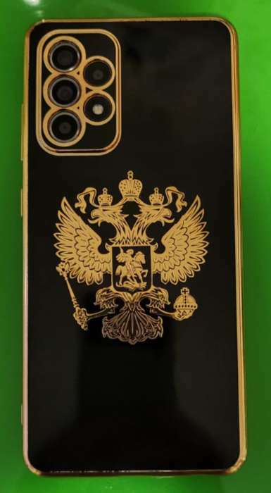 Фотография покупателя товара Наклейка на авто "Герб России", 6×7 см, золотистый - Фото 2