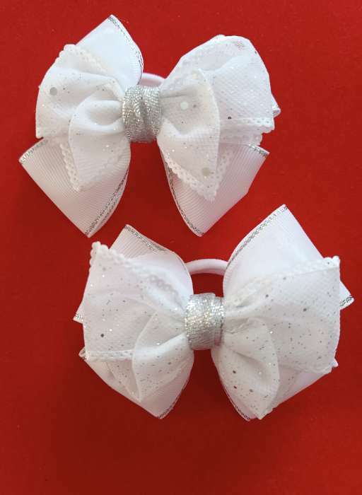 Фотография покупателя товара Лента декоративная, с глиттером, 38 мм, 9±0.5 м, белая, серебряная - Фото 8