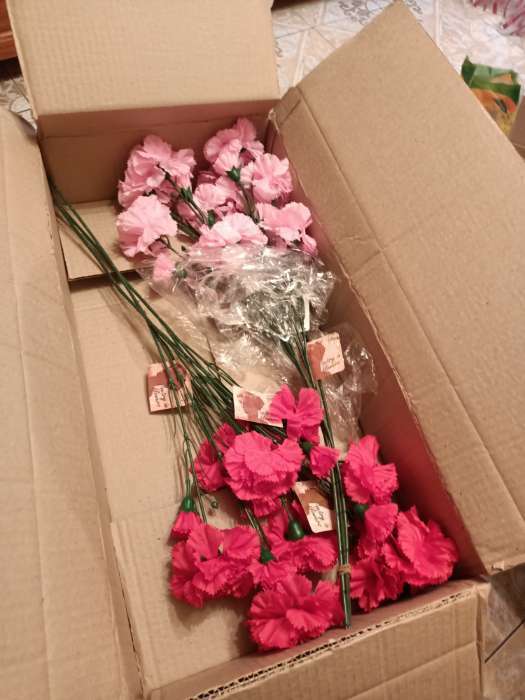 Фотография покупателя товара Цветы искусственные «Гвоздички», 8×67 см, розовые - Фото 4