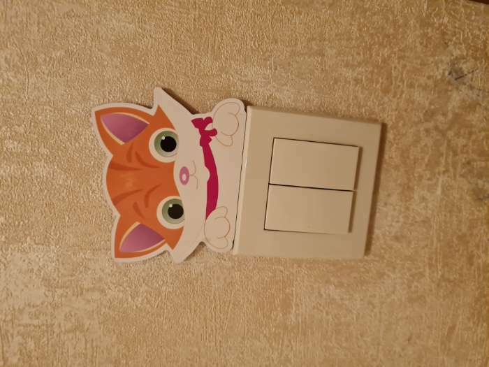 Фотография покупателя товара Декор настенный, наклейка на выключатель "Котёнок", 9.5х8 см - Фото 1