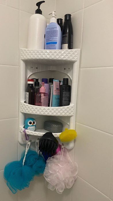 Фотография покупателя товара Полка угловая для ванной комнаты, цвет МИКС