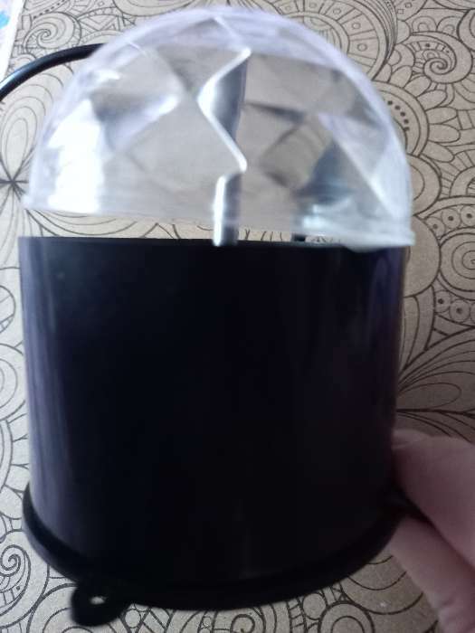 Фотография покупателя товара Световой прибор «Хрустальный шар» 7.5 см, свечение RGB, 220 В, чёрный - Фото 18