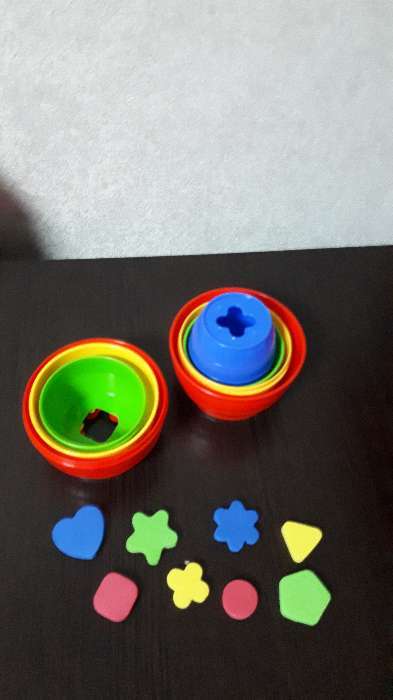 Фотография покупателя товара Матрёшка «Бочонок логический»: 4 матрёшки-бочонка и геометрические фигуры, цвета МИКС - Фото 2