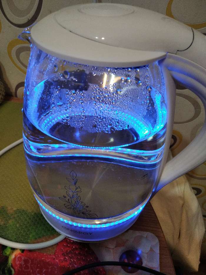 Фотография покупателя товара Чайник электрический ENERGY E-262, стекло, 1.7 л, 2200 Вт, белый
