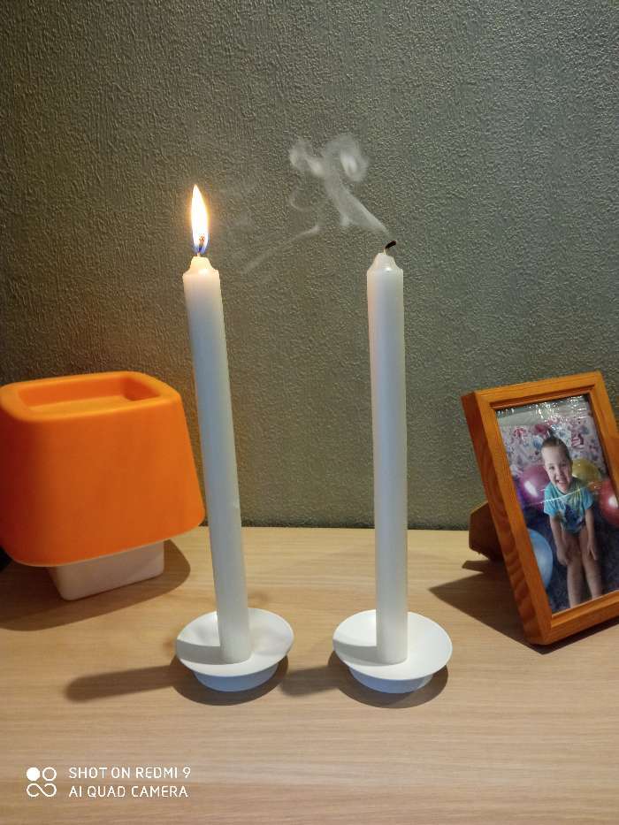 Фотография покупателя товара Подсвечник "Лотос" металл на 1 свечу, 7,5х2 см, белый - Фото 3